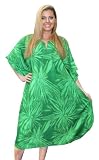 Erotic Green Self Print Kaftan Plus Size Lounging Tunic Cover Up Xmas Christmas Gift