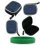 Dark Blue Ultra Slim Hard Shell Bluetooth Carrying Case for BlueAnt Z9 Z9i X3 V1 V12 + Bonus Young Micro - Live Green WristBand