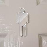 Male WC Door Sign Mirror 20cm x 10cm