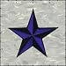 3 Inch Nautical Tattoo 3D Star Embroidered Iron On Applique Patch FD - Purple-ish & Black S3K