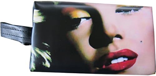 Marilyn Monroe Coin Change Lipstick Small Makeup Cosmetic Bag Zipper Closure PVC 7"x4"x2.5" - Lovely Girl -