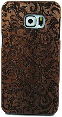 Laser Engraved "Grass Land" Pattern Unique Eco-Friendly 100% Hand-made Real Natural Sapele Wood Hard Shell Case for Samsung Galaxy S6 Edge Plus (GMWD-S6EGP-H04)