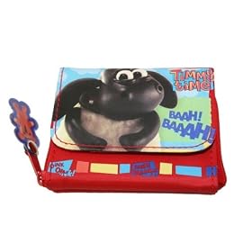 Timmy Time Purse,timmy Picture, Zipped With Front Poppered Note Compartment, Red