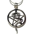 Pentagram with Snake Sterling Silver Pendant with Sterling Silver Chain