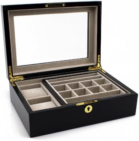 Heiden Executive Valet Box / Watch Box - Cherrywood (Holds Large Size Watches)