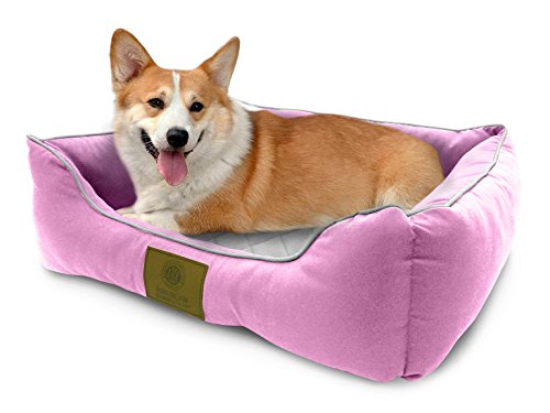 American Kennel Club Self-Heating Solid Pet Bed Size 26x18x8" , Pink