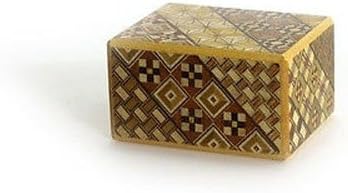Japanese Wooden Yosegi Magic Puzzle Trick Box #HK-112 (12-Way Steps), Made in Japan
