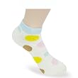 Landisun 3 Pairs Women Bamboo White & Multi Color Dot Ankle Socks BS5027