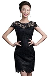 Lace Cocktail Short Satin Evening Dress/Prom Dress 