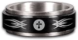 Colored Spinner Ring - Tribal Cross