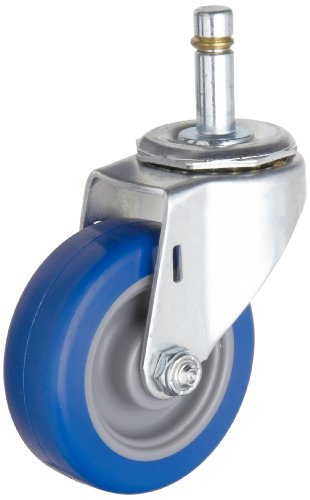 E.R. Wagner 2F69 3 Diameter Hard Rubber Wheel Light Duty Swivel Stem Caster, 7/16 Diameter X 1-3/8 Length Friction Ring Stem, 125 lbs Capacity Range