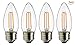 Mooncolour 2W LED Filament Candelabra Bulb, 25-watt Equivalent,For Use in chandeliers,Warm White 2700K, wall sconces, and pendant lighting, 4 Pack