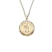 Men's 14k Gold Filled Round Saint Christopher Pendant Necklace with Land, Sea and Air Design, 24