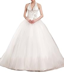 Sexy V-neck Halter Corset   Waistline   Ball Gown  Dress