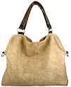 Everyday Free Style Beige Tan Soft Embossed Ostrich Double Handle Oversized Hobo Satchel Purse Handbag Tote Bag