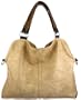 Everyday Free Style Beige Tan Soft Embossed Ostrich Double Handle Oversized Hobo Satchel Purse Handbag Tote Bag