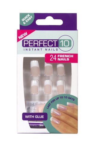 Childrens Toyshop  Health & Personal Care : Perfect 10 French Artificial Nails -  French Pink