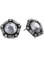 Betsey Johnson "Iconic Jet Setters" Geometric Crystal Stud Earrings