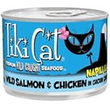 Tiki Cat Canned Cat Food for Adult Cats, Napili Luau Wild Salmon and Chicken In Chicken Consommé (Pack of 8, 6 Ounce Cans)