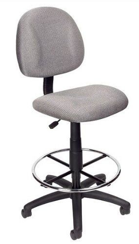 Gray Euro Style Nylon Base Office Drafting Stool