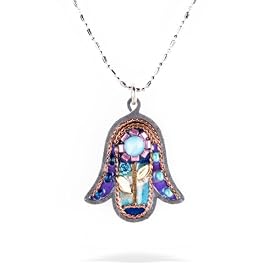 Hamsa and Flower Necklace