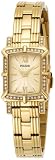 Womens Pulsar Steel Goldtone Crystal montre PEGD40 Montre