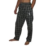 Mens MLB Chicago White Sox Plaid Finest Thermal Sleepwear / Pajama Pants - Black (Size: S)