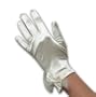 Wrist Gloves, Shiny Stretch Satin Spandex, with matching color tulle and satin bow, cuff ends just below the wrist bone.