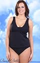 Beach Belle&reg; Black V Neck Tankini - Plus Size Swimwear Plus Size Swimsuits