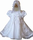 Dreamy New Lace Christening Baptism Gown (Dress, Cape & Bonnet)