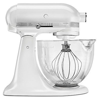 New Kitchenaid Frosted Pearl Tilt Artisan Stand Mixer 5 Qt Glass Bowl Ksm155gbfp