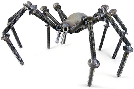 Recycled Metal Garden Art Spider/Tarantula Sculpture, Standing or Hanging, 12"
