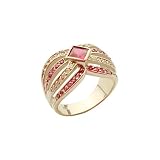 Pink and Silver Strands Sterling Silver Ring Size 9