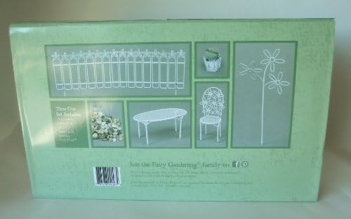Miniature Fairy Gardening Time Out White Daisy Set Picket Fence Table & Chairs Flower Pick Fairy Dust & Pebbles