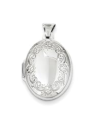 Sterling Silver 21mm Oval Locket. Metal Wt- 1.62g