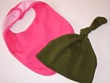 4 Pack Olive and Pink American Apparel Set with Bib, Beanie, Long Sleeve Lap Tee and Short Sleeve Lap Tee