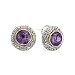 925 Silver, Amethyst & Diamond Earrings with 18k Gold Accents (0.27ctw)