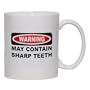 WARNING MAY CONTAIN SHARP TEETH Mug for Coffee / Hot Beverage 11 oz. YELLOW
