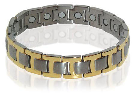 Mens New Silver Tone Magnetic Titanium Bracelet 8.5 “