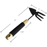 Garden Carbon Steel Rake and Hoe with Non-Slip Handle by Jed Mart
