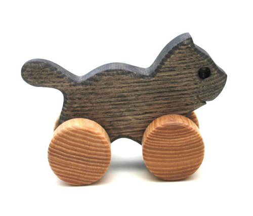 Childrens Toyshop  Toys : Push Cat - Hand Made Wooden Toy