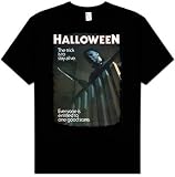 Halloween Movie ONE GOOD SCARE Michael Myers Adult Black T-shirt Tee Shirt