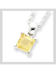 Sterling Silver Citrine Pendant w/Chain