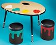 Lumisource DK-PNT TABLE Kids Paint Table With Stools