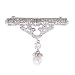 Jewelry : Heirloom Sterling Silver Faux Pearl C.Z. Diamond Pin