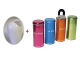 Produkt-Bild: Pad Dosen Kaffeepadbeh&auml;lter,Kaffee-Padbeh&auml;lter Metallic Super Farben mit Padheber 4 Sorten sortiert + Padbeh&auml;lter  von James Premium&reg;