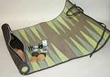 TAUPE CHOCOLATE Luxury Leather Travel Backgammon Set