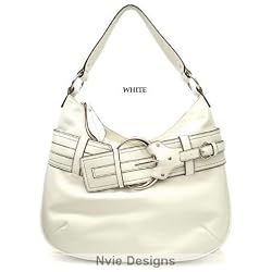 in Vogue Belt Design Shoulder Hobo - White