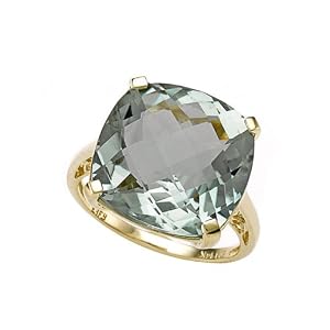 10.20 cttw Genuine Green Amethyst Ring by Effy CollectionŽ in 14k Yellow Gold... by