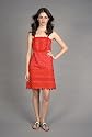 Red Cotton Jacquard Dresses by Anna Sui